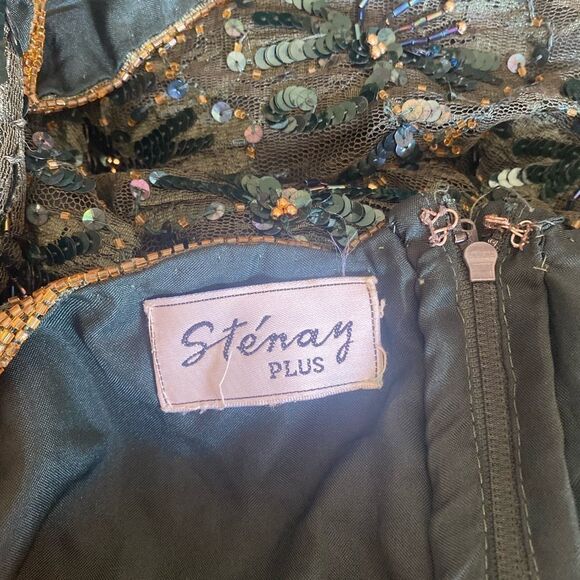 Vintage Stenay plus size green sequin dress - Picture 12 of 12